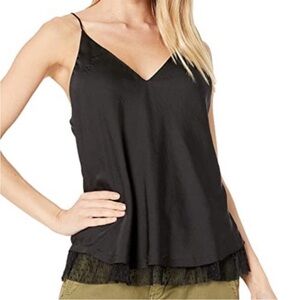 Free People Intimately Satin Lace Trim
Camisole Top Womens M Black
Coquette Vamp